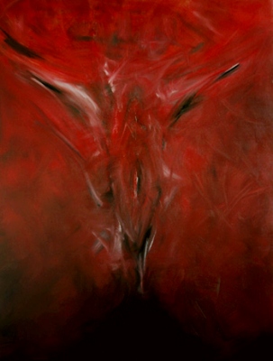 big red jesus - oil on canvas